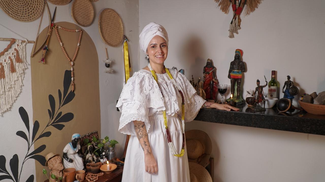 Núbia de Xangô em seu terreiro